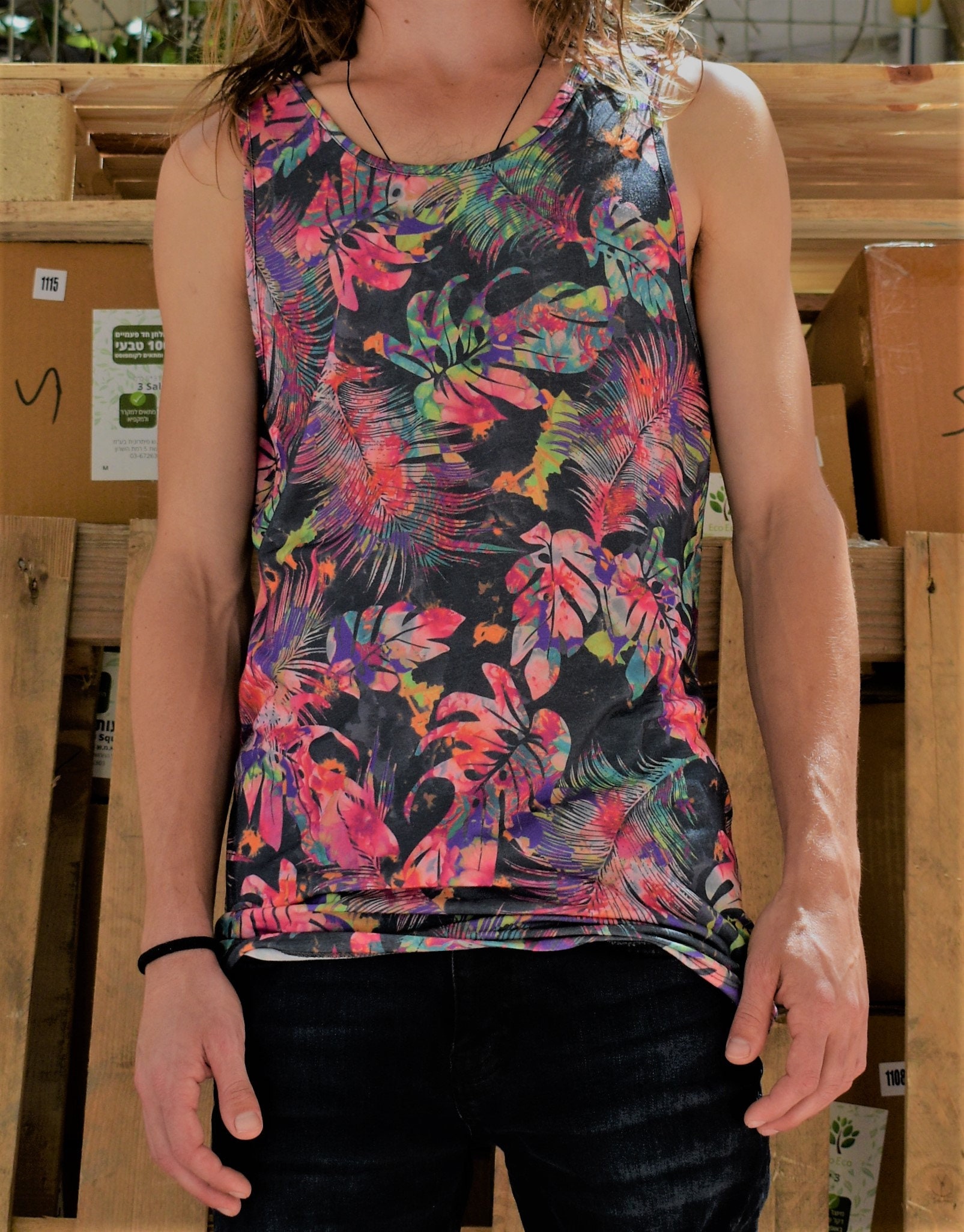 Floral Print Top man Tank Top Man Fashion Men's Tank - Etsy Denmark
