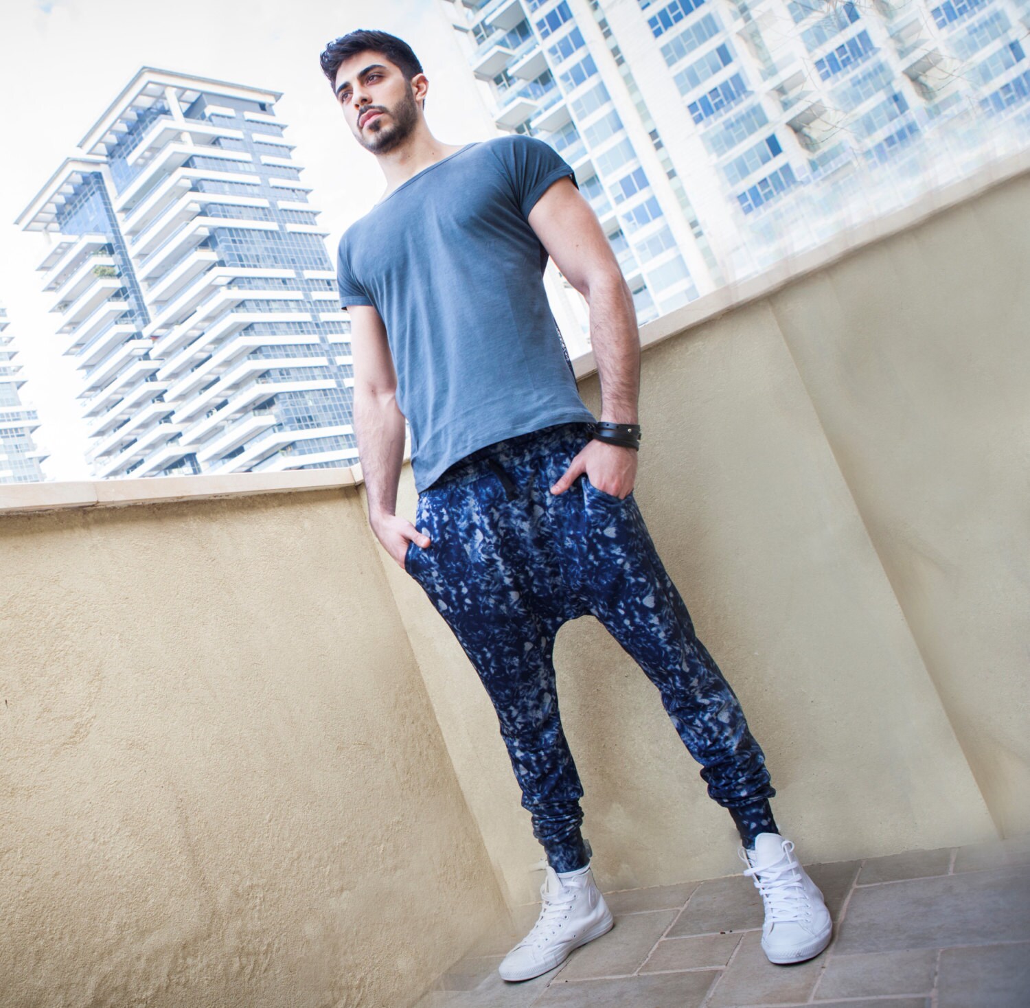 Mens Pants Mens Harem Pants Drop Crotch 