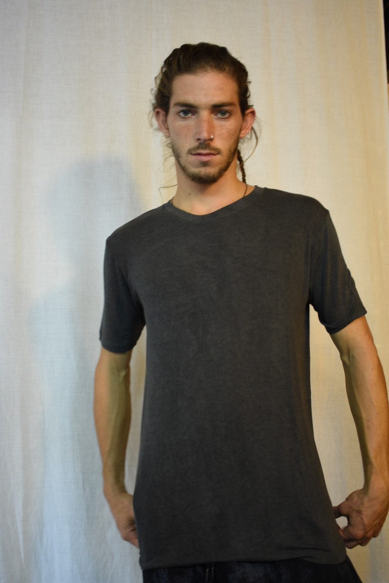 Mens Black Shirtminimalist Black Shirt Mens Basic Clothing Etsy