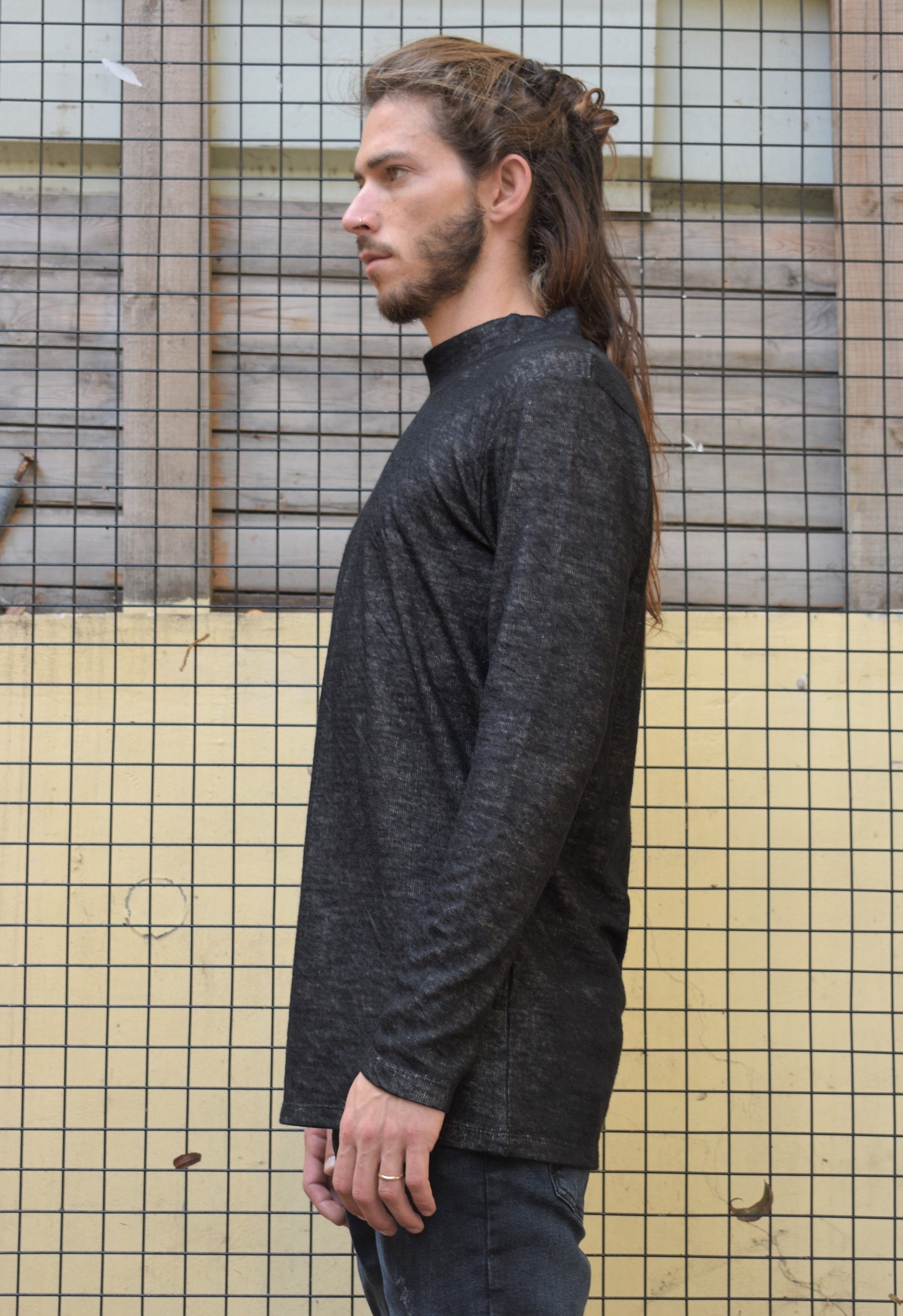 Black Turtleneck Mens Turtle Neck Loose 