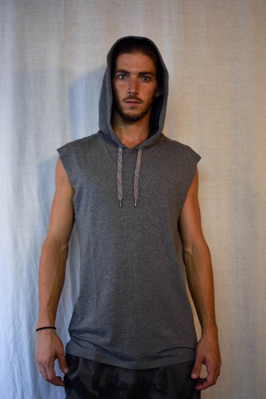 Gray Hoodie Man Fashion Hoodies Men Men Tank Top Hoodie Etsy UK