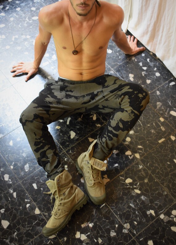 Men's Army Print Cargo Pants (Light Green) Details | ASR world Fashion