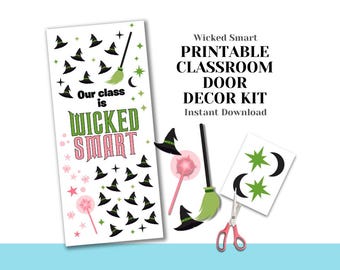 Wicked Smart Teacher Appreciation Door Decor Kit: thema heks en prinses (digitale download)