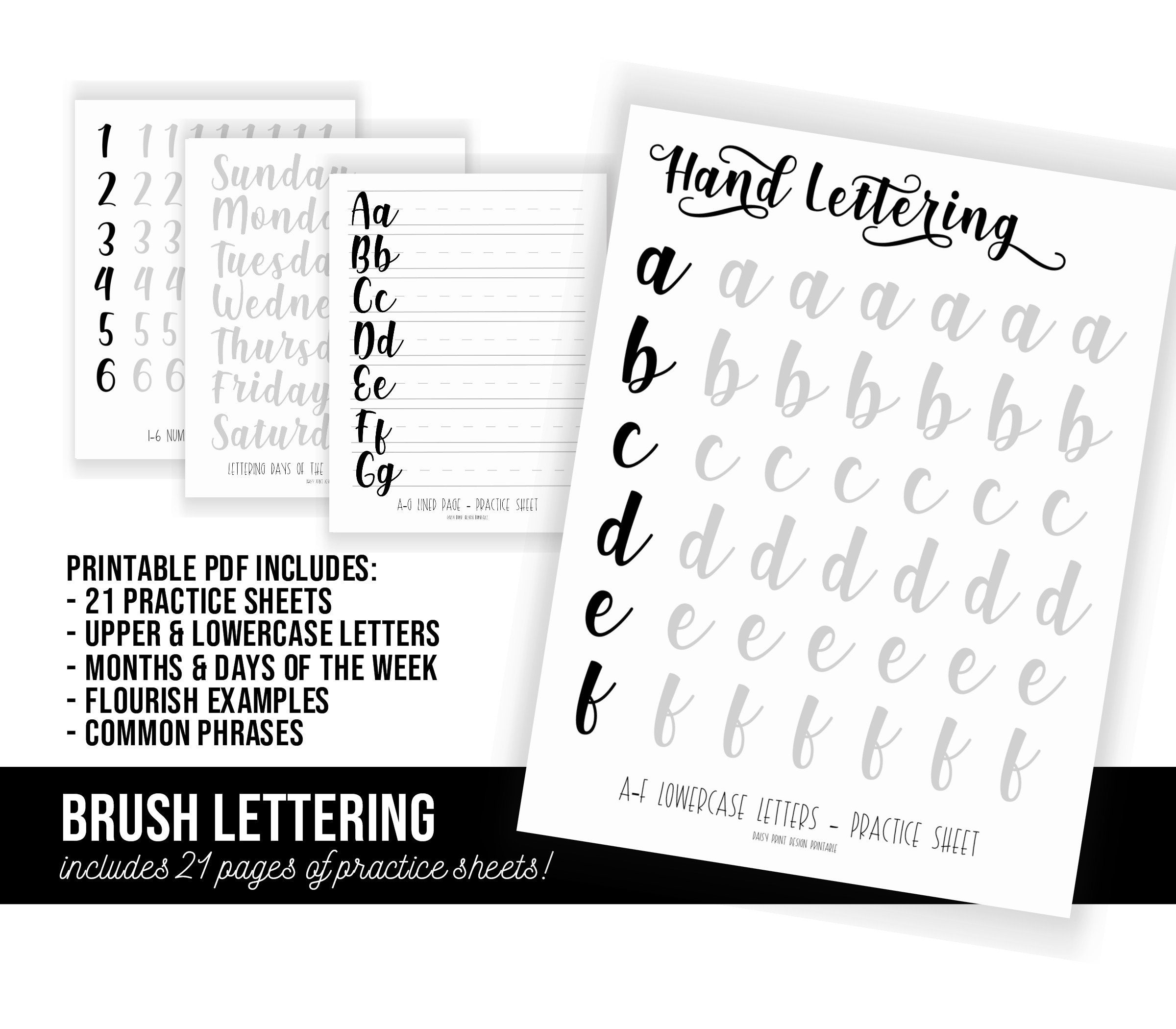 Simple Hand Lettering Practice Easy Brush Script Lettering