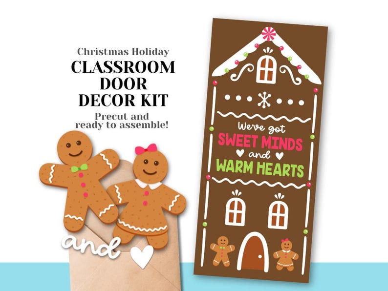 Gingerbread Classroom Door Decorating Kit - Precut Ready to Hang - DIY ...