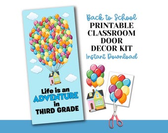 Deurdecoratieset klaslokaal: het leven is een avontuur, terug naar school (pdf-download)