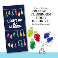 Snowman Winter Door Decor: Classroom Bulletin Board Kit (printable PDF ...