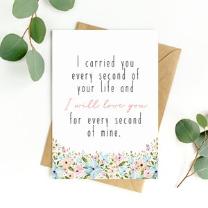 Druckbare Karte, Engel Baby Mädchen, I Carried You Zitat, Kind Verlust (Fehlgeburt, Totgeburt, Engel Baby), Typografie, Geschenk, Sympathie, Trauer