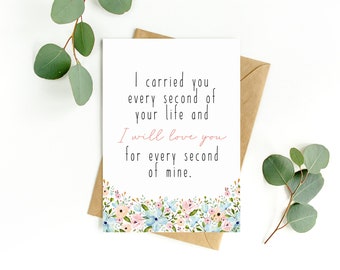 Printable Card, Angel Baby Girl, I Carried You Quote, Child Loss (Miscarriage,  Stillborn, Angel Baby), Typography, Gift, Sympathy, Grief