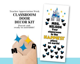 Teacher Appreciation Door Decorating Kit – Castle & Mouse Design (Precut)