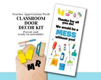 Teacher Appreciation Door Decorating Kit: Cleaning Supplies Theme (Precut)