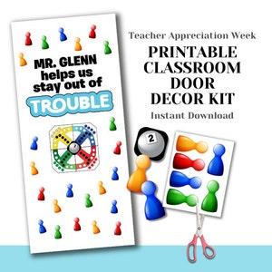 Teacher Appreciation Door Decor: Trouble Game Printable (Digital Download)