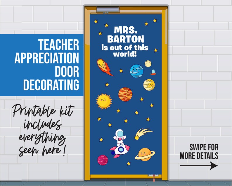 Printable Teacher Appreciation Door Decorating Kit Space Out - Etsy