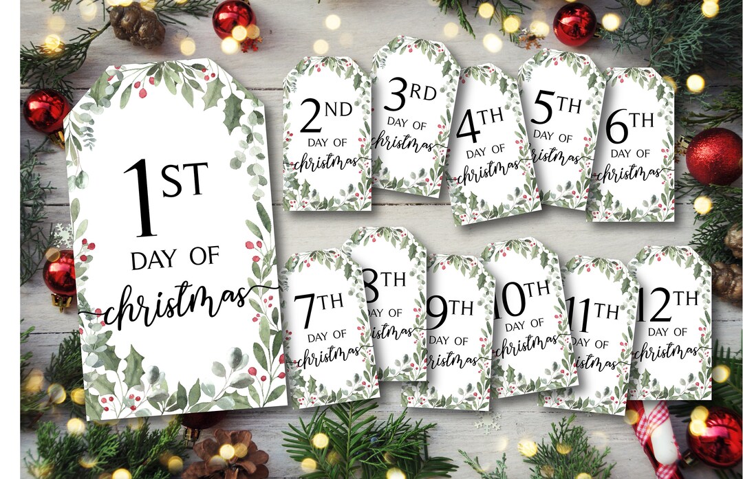 Printable 12 Days of Christmas Gift Tags (digital Download) - Etsy