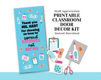 Afdrukbare deurdecoratiekit voor verpleegsters - DIY Staff Appreciation Week