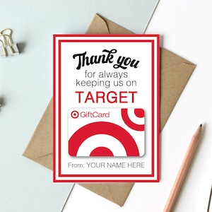 Editable Printable Target Store Gift Card Holder  - Thank You Teacher Appreciation Week Soda, Drink, Coffee, Shopping, Restaurant School PTA