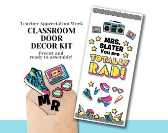 90s Retro Teacher Appreciation Door Decorating Kit (Precut)