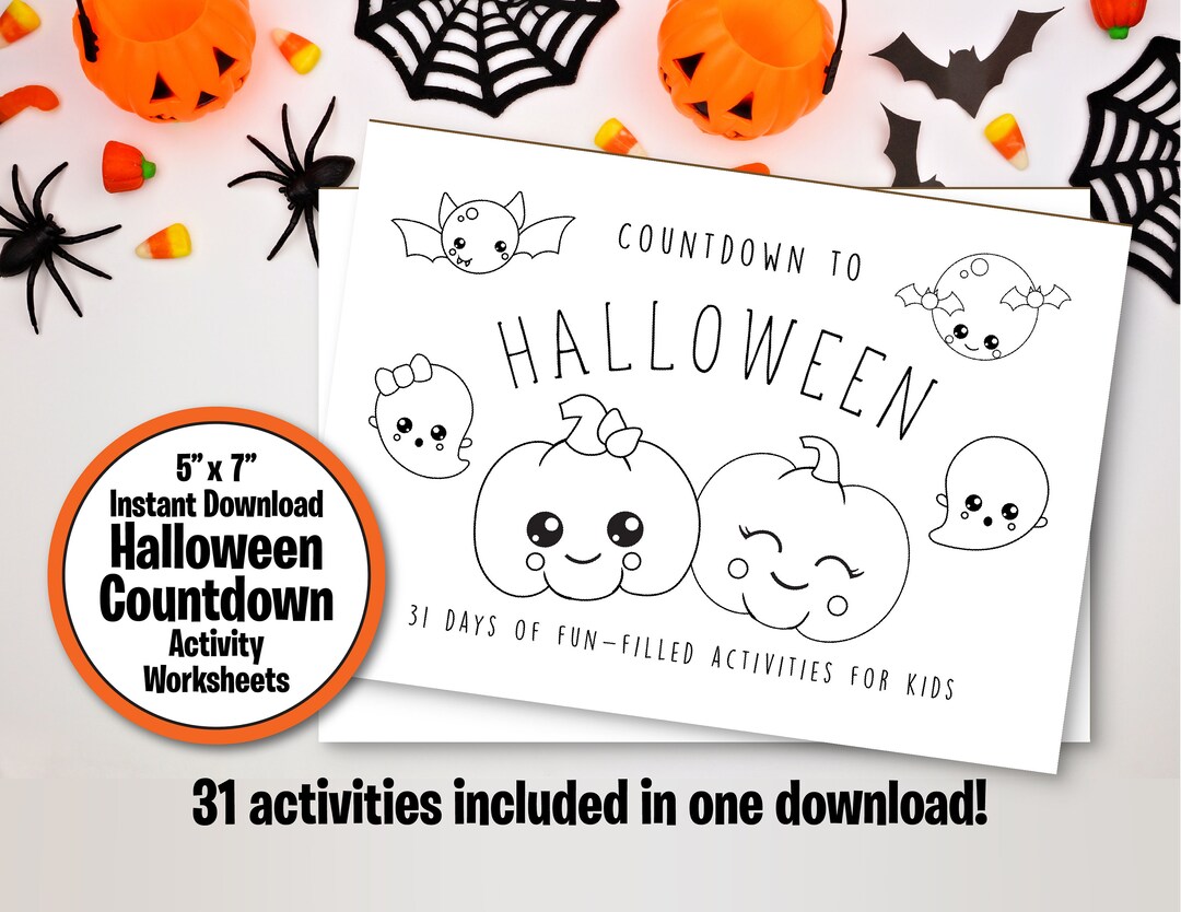 Printable Halloween Countdown Activity – 31 Fun Worksheets (PDF) - Etsy UK