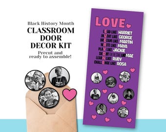 Black History Month Door Decor Kit: Precut Ready to Hang - DIY School Classroom
