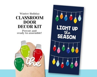 Holiday Classroom Door Decorating Kit - Precut Ready to Hang - DIY School Class