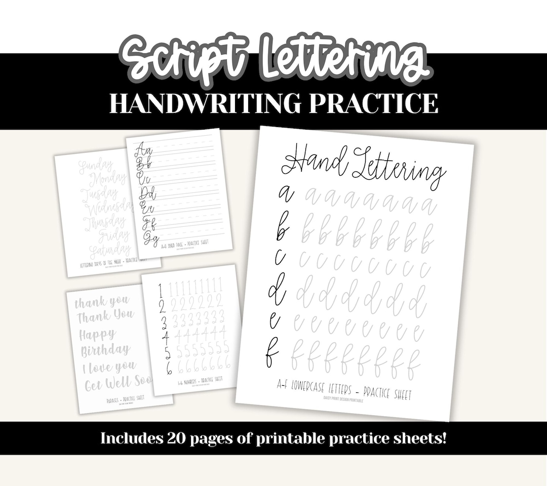 Buy Brush Script Lettering Practice: Easy Calligraphy Alphabet (PDF  Pattern) Online in India