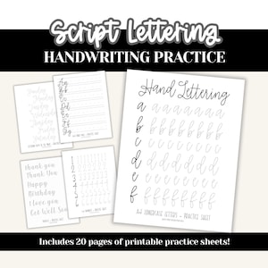 Esercizi di scrittura a pennello: alfabeto calligrafico semplice (modello PDF)