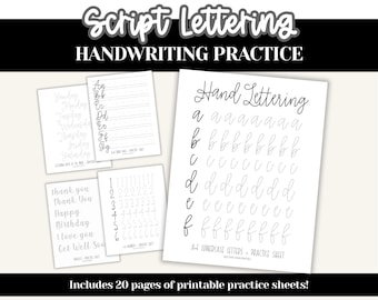 Brush Script Lettering Practice: Easy Calligraphy Alphabet (PDF Pattern)