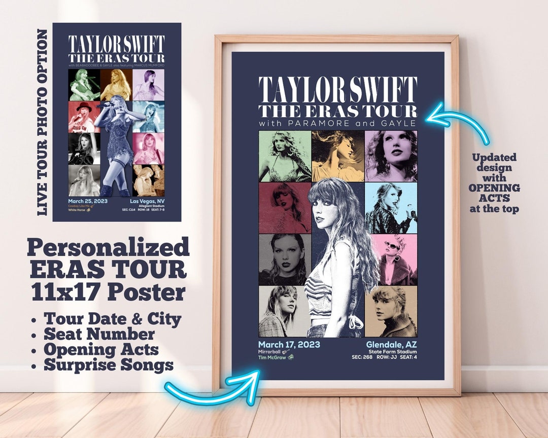 Custom ERAS TOUR Poster Keepsake Personalized Tour Date Etsy