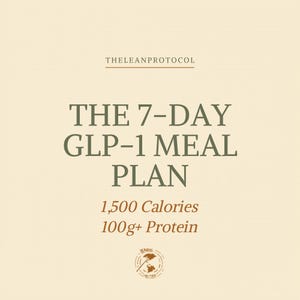 GLP-1 måltidsplan 7 dagar PDF | 1500 kalorier proteinrik kost för semaglutid tirzepatid liraglutid | Utskrivbar veckomeny