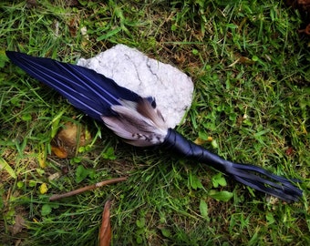 Smudge Fan. Owl Crow Raven. Smudge Feather. Feather. Crow Owl Feather Fan. Black. Raven Fan. Crow Fan. Feather for Smudge. Native American