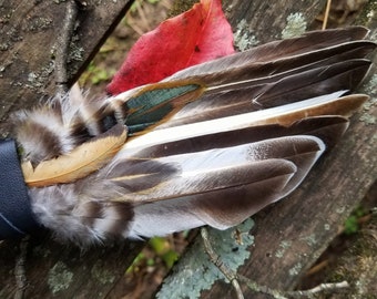 Smudge Fan. Five Feather Duck. Smudge Feather. Duck Feather Fan. Smudge Feather. Ceremonial Dance Fan. Cruelty free. Gifts Under 50