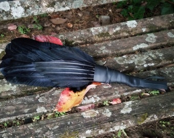 Large Crow Raven Smudge Fan. Smudge Feather. Raven. Crow. Feather. Crow Feather Fan. Black. Raven Fan. Crow Fan. Feather for Smudge. Native