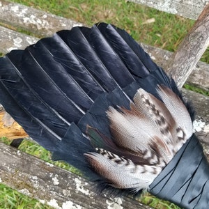 20 Feather Extra Large Owl Raven Crow Smudge Fan. Smudge Feather. Raven. Feather. Crow Feather Fan Black Raven Fan Crow Fan Feather Smudge image 4