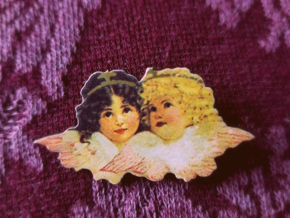 Mother's Day Angel Victorian Graphic Cherub Pin. … - image 3