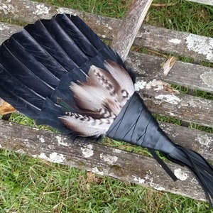 20 Feather Extra Large Owl Raven Crow Smudge Fan. Smudge Feather. Raven. Feather. Crow Feather Fan Black Raven Fan Crow Fan Feather Smudge image 1