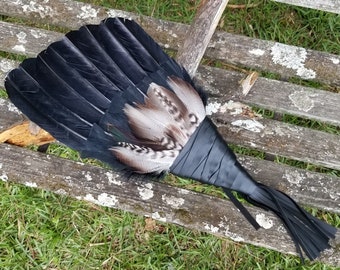 20 Feather Extra Large Owl Raven Crow Smudge Fan. Smudge Feather. Raven. Feather. Crow Feather Fan Black Raven Fan Crow Fan Feather Smudge