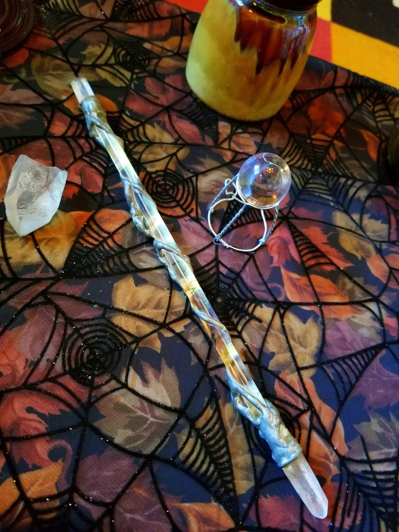 Antique Magic Glass Wand Clear Crystal Glass Gemstone Wand Etsy