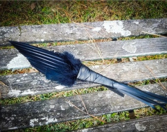 Small Crow Smudge Fan. 12-14" Crow Smudge Feather. Raven. Crow. Feather. Crow Feather Fan. Black. Raven Fan. Crow Fan. Feather for Smudge.