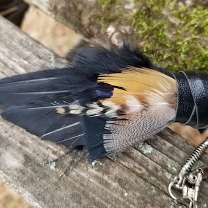 NEW YEAR SALE! Miniature Keychain Smudge Fan. Smudge Feather. Raven. Crow. Crow Feather Fan. Black. Raven Fan. Crow Fan Feather Smudge.