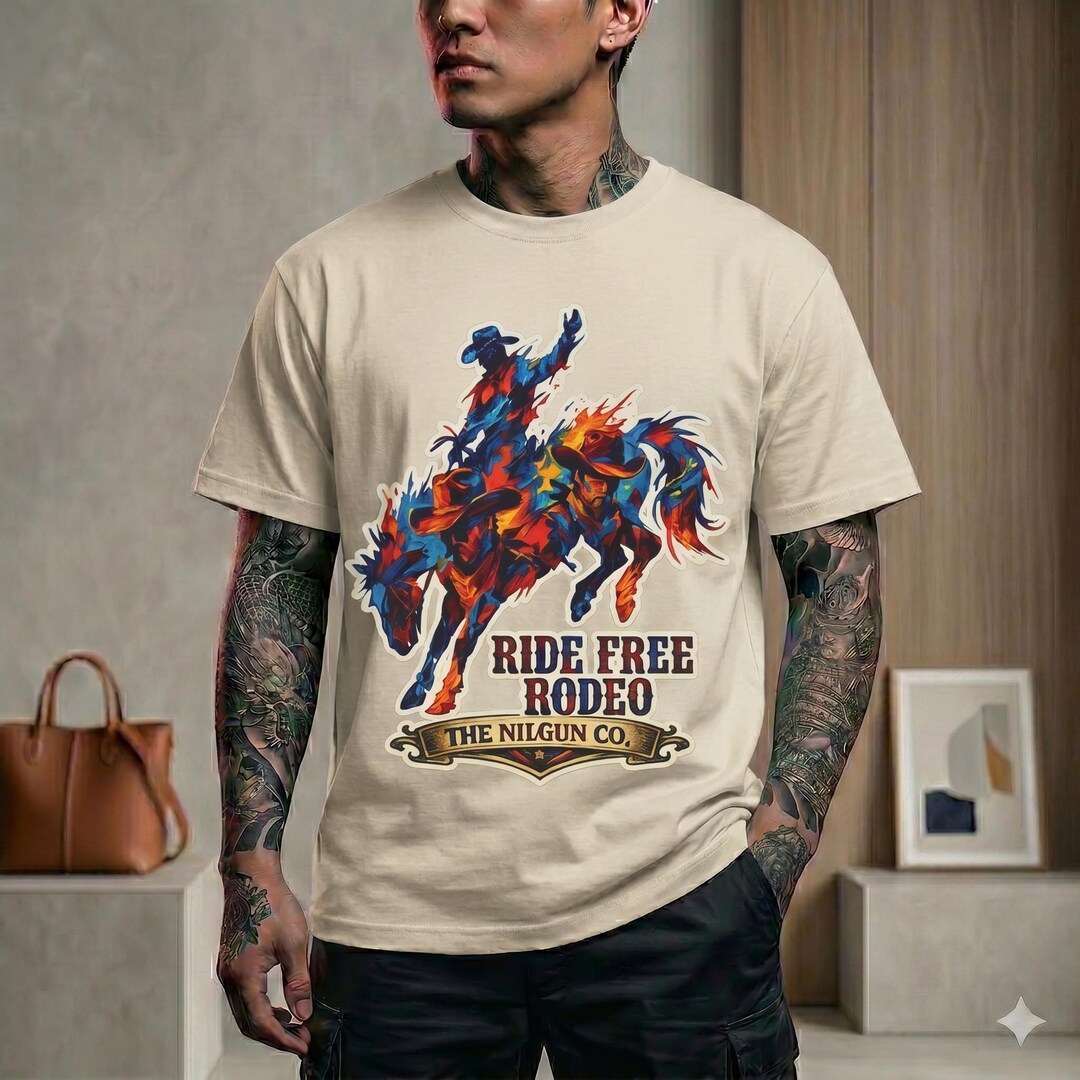 Rodeo Graphic Tee | Ride Free Rodeo Cowboy Shirt | Bull Rider Western ...
