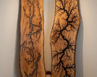 Handmade  | Live Edge Wood Bar Top | Epoxy Lightning Burn Countertop – Epoxy  | Resin