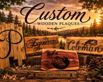 Custom Wood Engraving / painting | Custom Family Name Sign | Rustic Cabin Farmhouse Decor