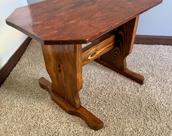 Handcrafted | Rustic End Table |  Solid Wood |  Sofa Side Table  | Primitive Farmhouse