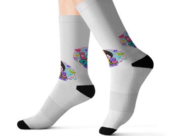 Benutzerdefinierte Crew Socken | Fleece-gefütterte bedruckte Socken | Gemütliche warme athletische Socken | Alltagskomfort Tragen