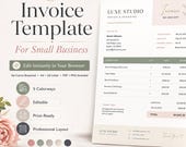 Small Business Invoice Template, Browser Editable, No Canva Required