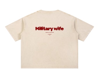 MILITARY WIFE Mineral Wash Boxy Cotton T-Shirt