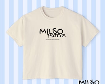 MILSO PRIDE graphic Women's Boxy Tee | Military Spouse casual crop tee