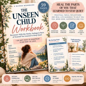 The Unseen Child Workbook | Childhood Healing & Self Expression Journal | Boundaries, Needs and People Pleasing | Digital PDF
