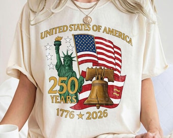 America 250 PNG, United States of America 1776-2026 PNG, Patriotic USA Flag Liberty Bell Statue of Liberty Clipart, Sublimation Design