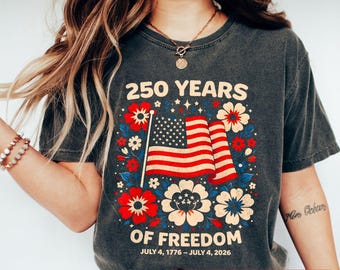 America 250 png, 250 anni di libertà, design floreale, grafica patriottica della bandiera americana, celebrazione del 4 luglio 1776-2026, PNG vintage USA